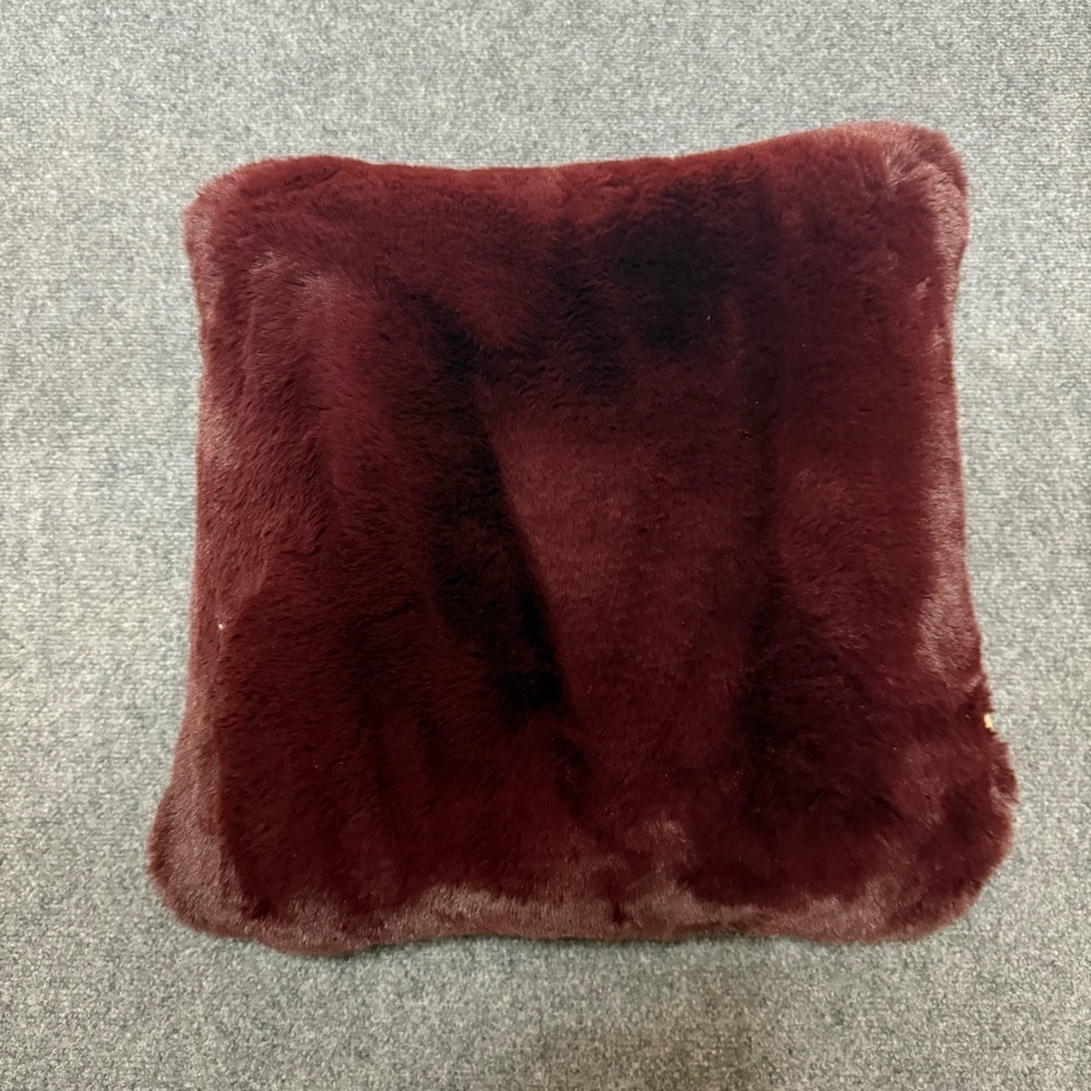 UGG® Meadow Faux Fur Purple Eggplant Throw Pillow 30”X 30”Square Down Pillow